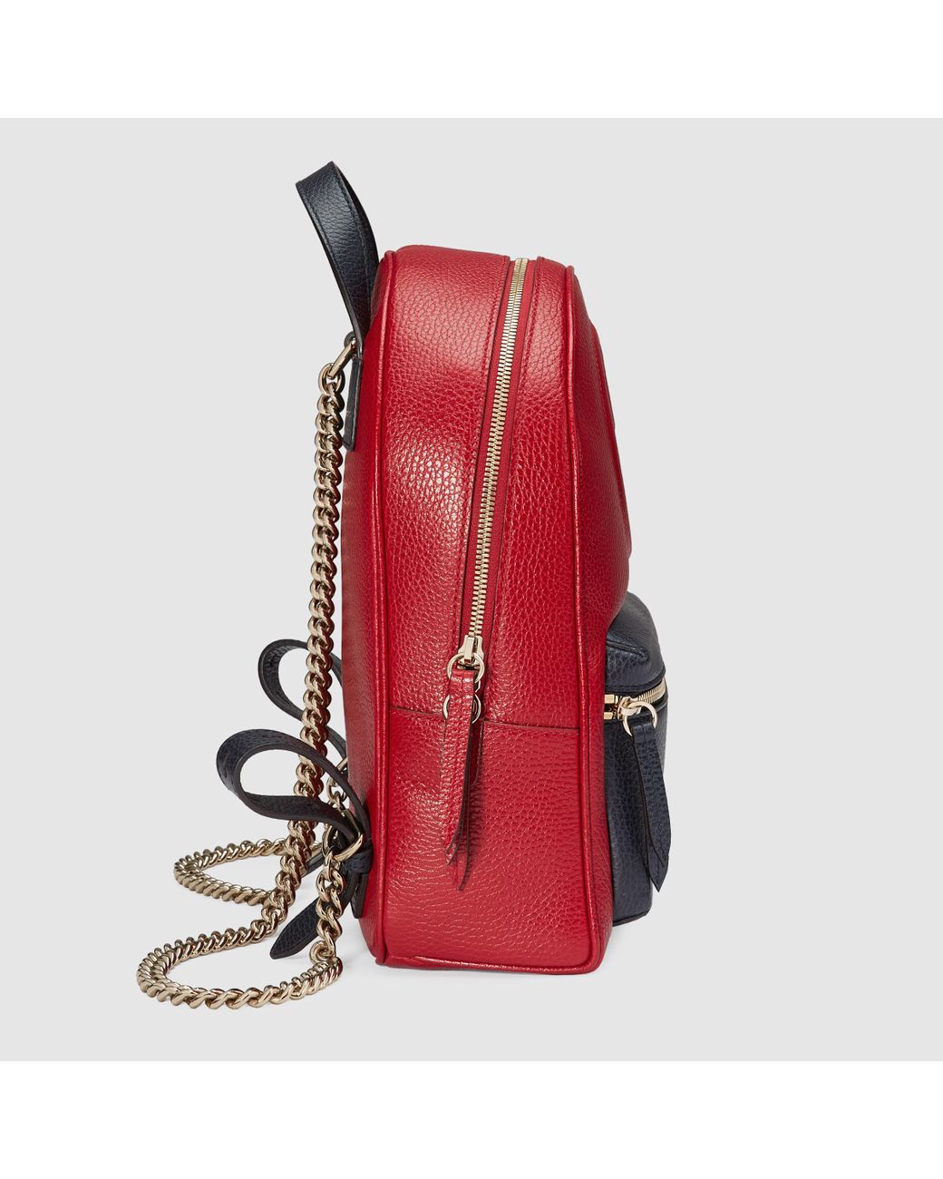 Gucci Soho Leather Chain Backpack in Red Lyst